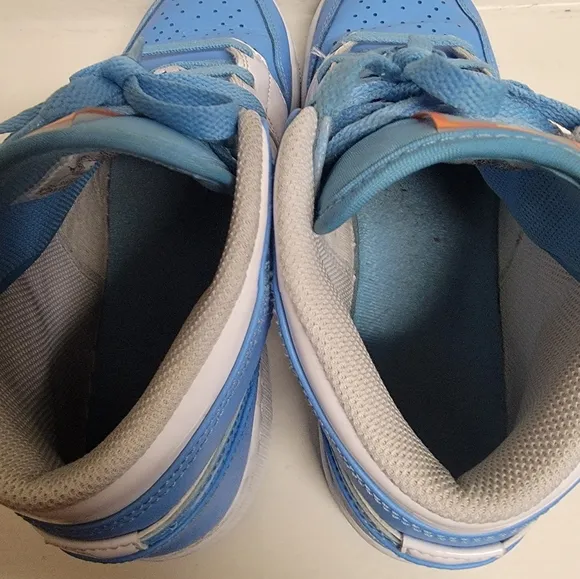Jordan Blue and White High-Top Sneakers with Classic Design