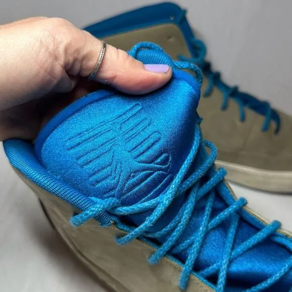 Jordan Grown Mens V.9 453930 201 Khaki Imperial Blue Light Bone High Top Shoes