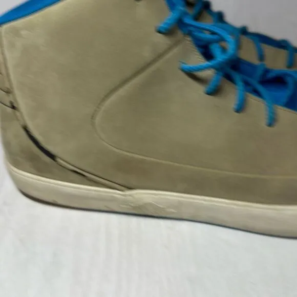 Jordan Grown Mens V.9 453930 201 Khaki Imperial Blue Light Bone High Top Shoes