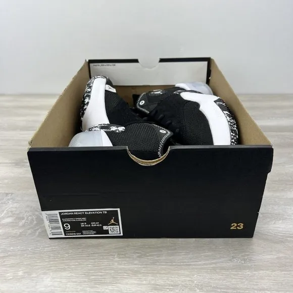 Jordan React Elevation TB Basketball Shoes Black/White CK6619-001 US Men Size 9