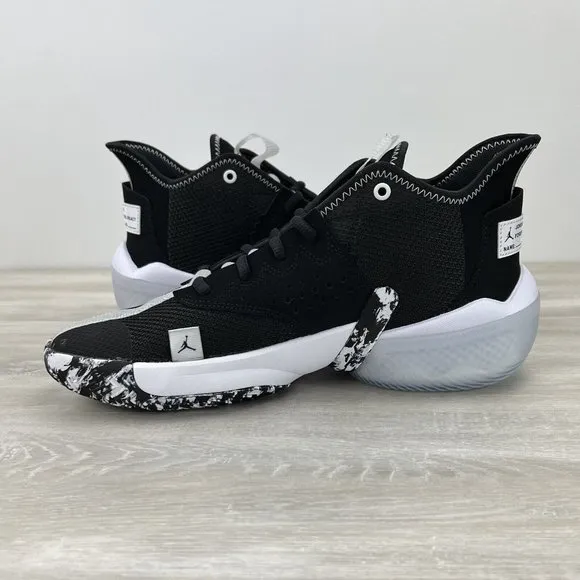 Jordan React Elevation TB Basketball Shoes Black/White CK6619-001 US Men Size 9