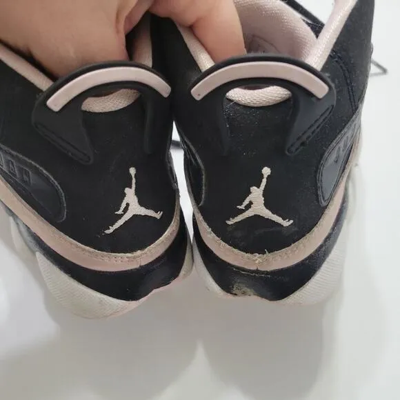 Jordan Shoes Girls 13 Pink Black White Lace Up High Top Black Jump Man Sneakers