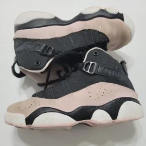 Jordan Shoes Girls 13 Pink Black White Lace Up High Top Black Jump Man Sneakers