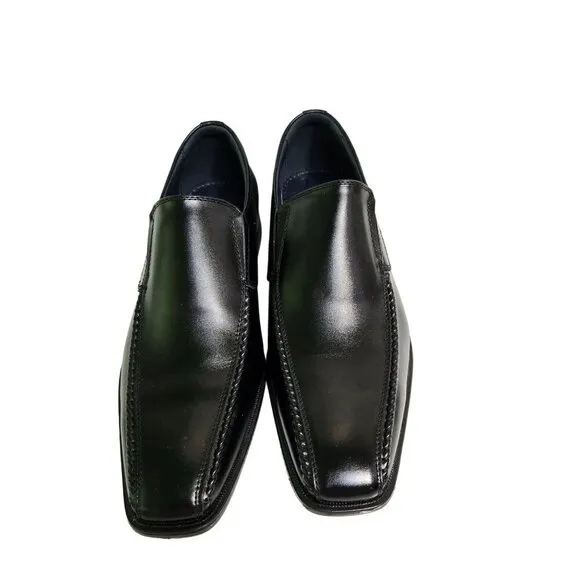 Joseph Abboud Lawrence Black Leather Moc Toe Loafer Size 10