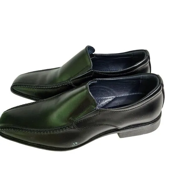 Joseph Abboud Lawrence Black Leather Moc Toe Loafer Size 10