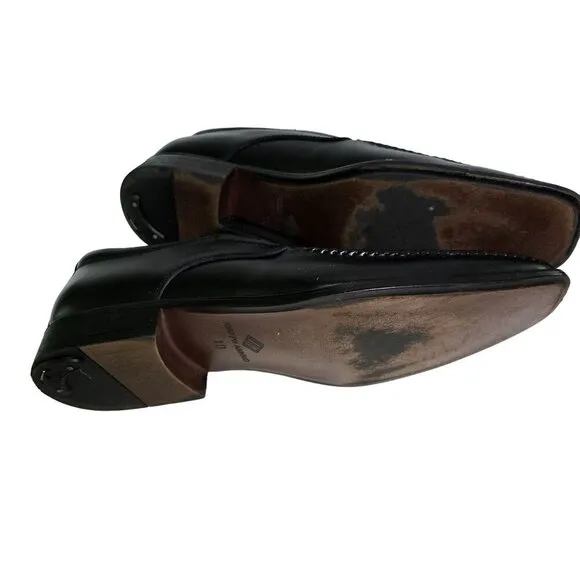 Joseph Abboud Lawrence Black Leather Moc Toe Loafer Size 10