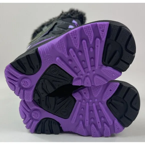 Kamik Snow Gyspy 3 Toddler Purple Gray Animal Print Waterproof Winter Snow Boots