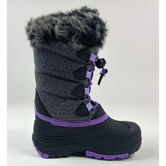 Kamik Snow Gyspy 3 Toddler Purple Gray Animal Print Waterproof Winter Snow Boots
