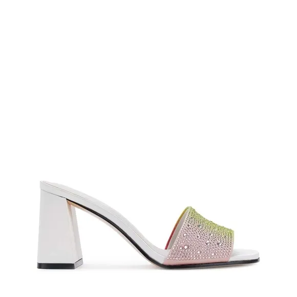 KARL LAGERFELD Women's Multi-Color Pera Rhinestone Slide Sandal Size 9.5