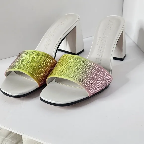 KARL LAGERFELD Women's Multi-Color Pera Rhinestone Slide Sandal Size 9.5
