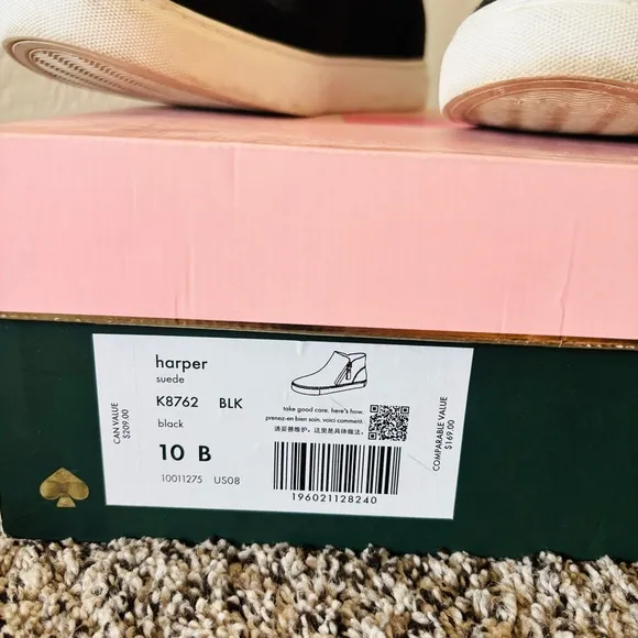 Kate Spade Harper Suede Black High-Top Women's Sneakers