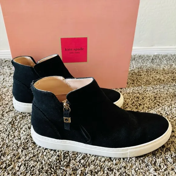 Kate Spade Harper Suede Black High-Top Women's Sneakers