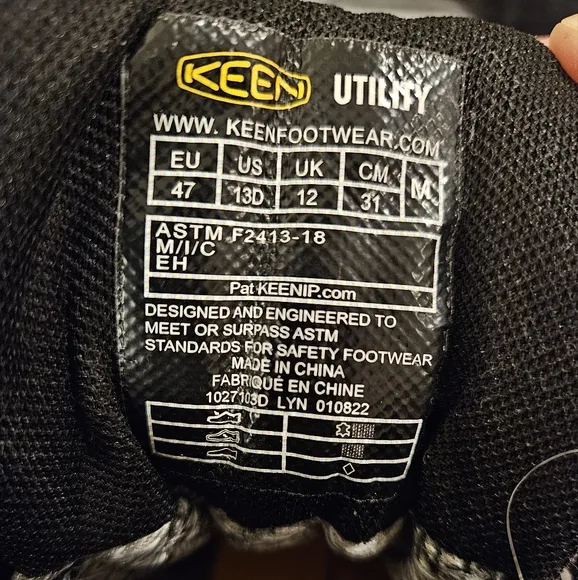 Keen Men's Gray Utility Boots w/carbon toe size 13D