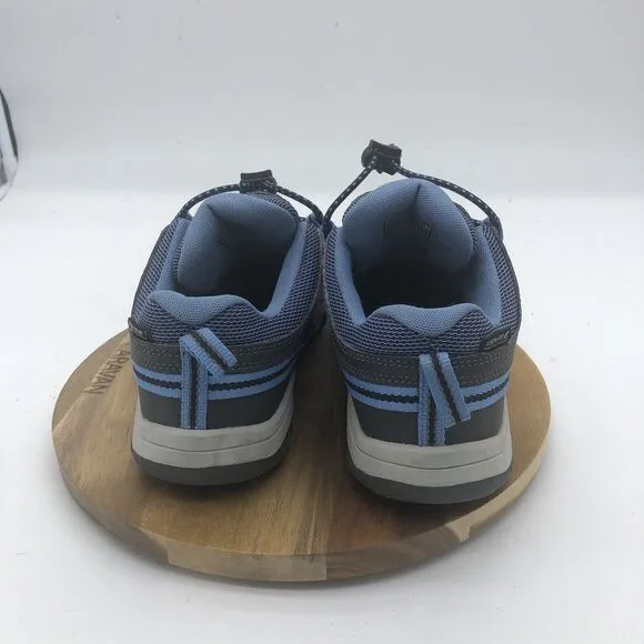 Keen Targee Mid Hiking Shoes Boys 3 Grey Blue Leather Climbing Waterproof Boots