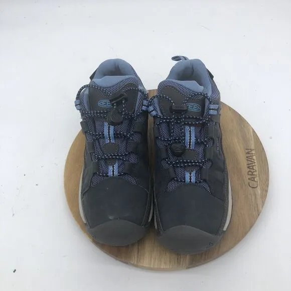 Keen Targee Mid Hiking Shoes Boys 3 Grey Blue Leather Climbing Waterproof Boots