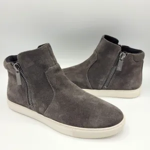 Kenneth Cole New York Kiera High Top Leather Gray Side Zip Sneakers Women's 10