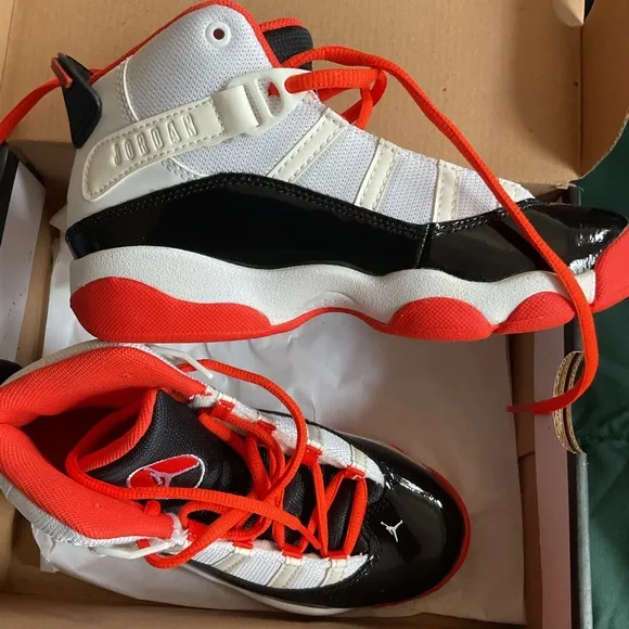Kids' Jordan Black and Orange Athletic Shoes