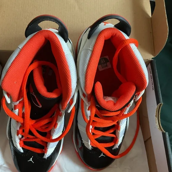 Kids' Jordan Black and Orange Athletic Shoes