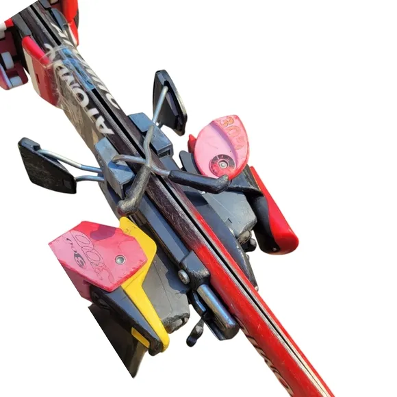 Kids Ski Boots and Skis - Red and Gray
