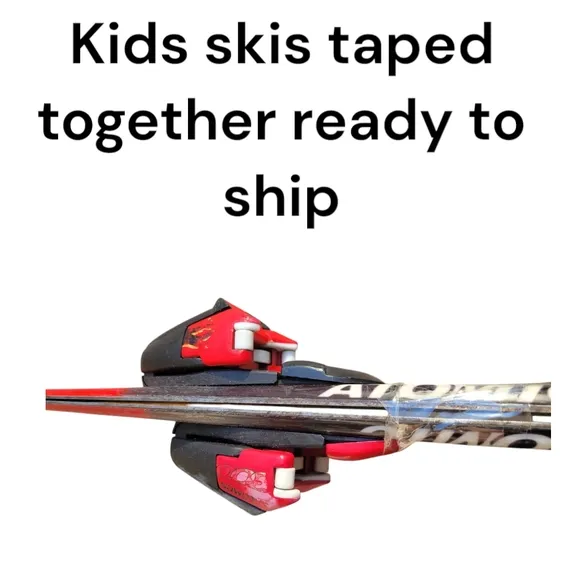 Kids Ski Boots and Skis - Red and Gray