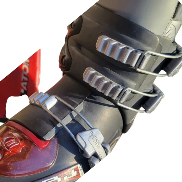 Kids Ski Boots and Skis - Red and Gray