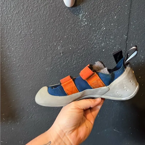 Kids Trax Blue and Orange Velcro Strap Climbing Shoes