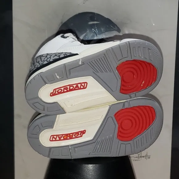 Kids White and Gray Jordan Shoes