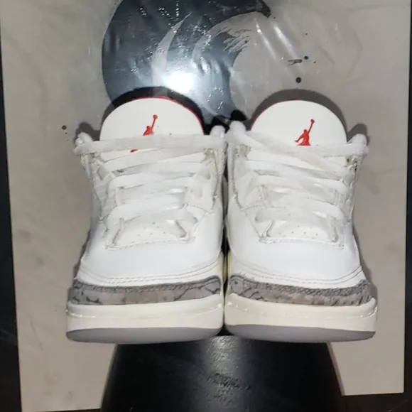 Kids White and Gray Jordan Shoes