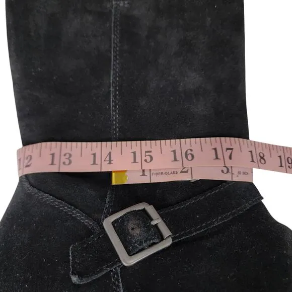 Koolaburra Ugg Kelissa Tall Boots US 11 Women Black Suede Faux Fur Strap Buckle