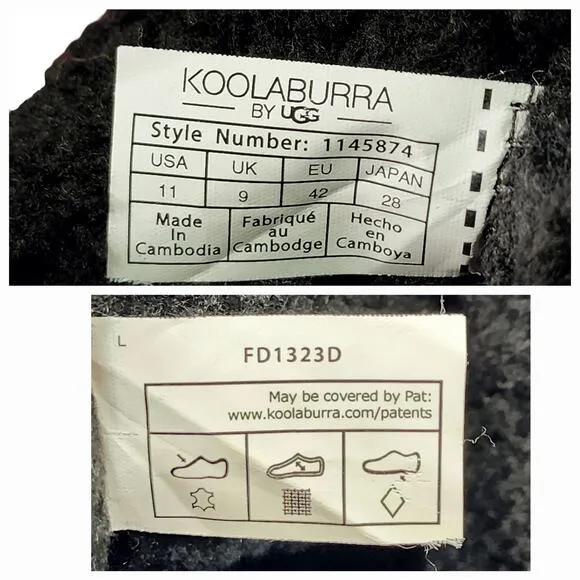 Koolaburra Ugg Kelissa Tall Boots US 11 Women Black Suede Faux Fur Strap Buckle