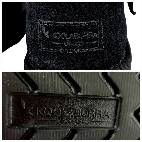 Koolaburra Ugg Kelissa Tall Boots US 11 Women Black Suede Faux Fur Strap Buckle