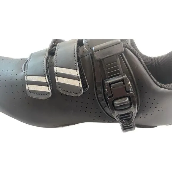 Kyedoo Women 11/Men 8/EU 42 Cycling Shoes Black/Silver W/ Pelaton Cleats NEW