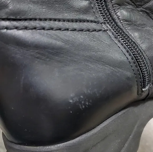 La CANADIENNE Shearling Fur Black Leather Alexa Alex Winter Snow Rain Boots 8.5