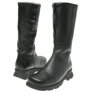 La CANADIENNE Shearling Fur Black Leather Alexa Alex Winter Snow Rain Boots 8.5