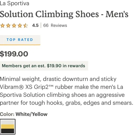 La Sportiva Solution Climbing Shoes Men’s 41.5 or 8.5 ( Women’s 9.5 ) Downturn