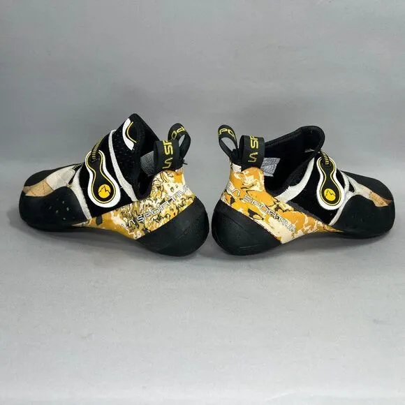 La Sportiva Solution Climbing Shoes Mens Size 10.5 Vibram XS Grip 2 Lock Harness