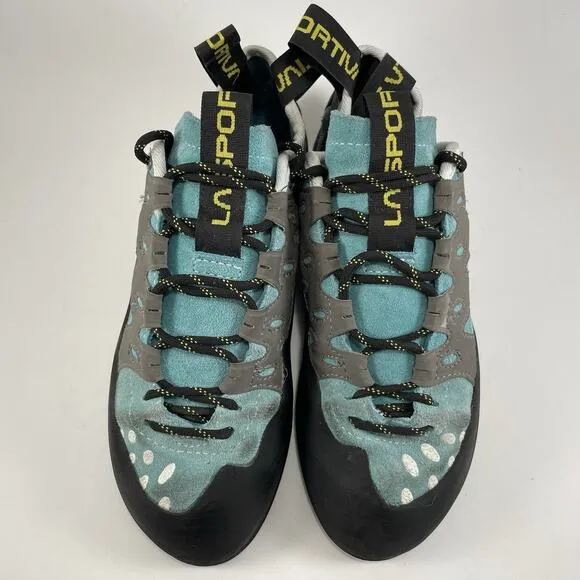 La Sportiva Tarantulace Climbing Shoes Mens Size 6.5 Blue Teal Lace Up