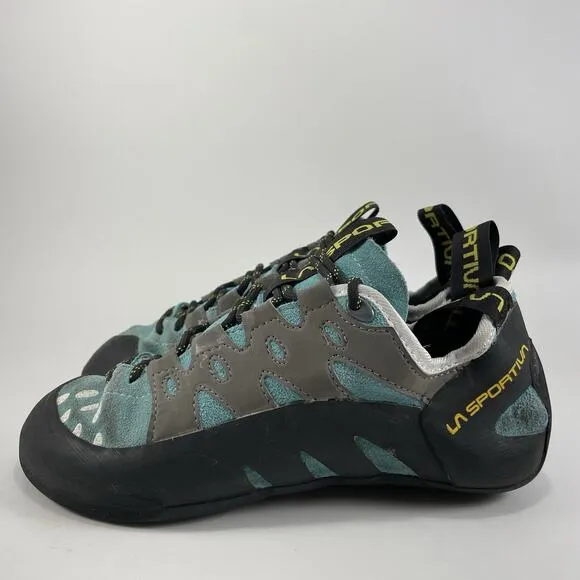 La Sportiva Tarantulace Climbing Shoes Mens Size 6.5 Blue Teal Lace Up