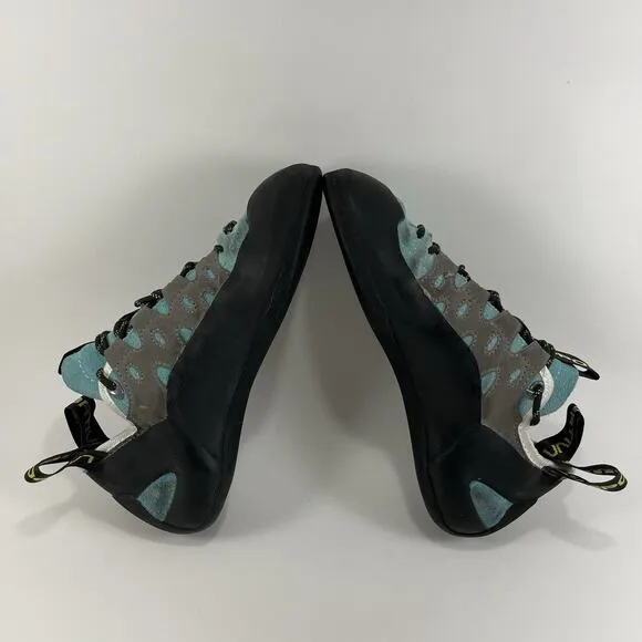 La Sportiva Tarantulace Climbing Shoes Mens Size 6.5 Blue Teal Lace Up