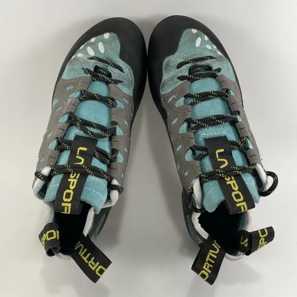 La Sportiva Tarantulace Climbing Shoes Mens Size 6.5 Blue Teal Lace Up