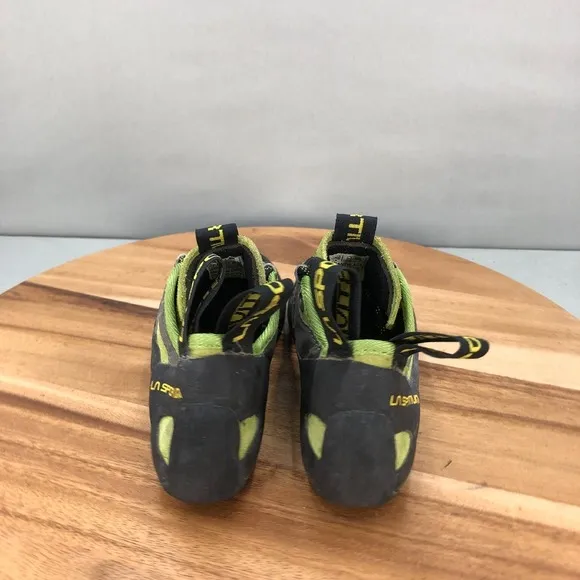 La Sportiva Tarantulace Climbing Shoes Youth Size 4.5 Leather Upper Green Black