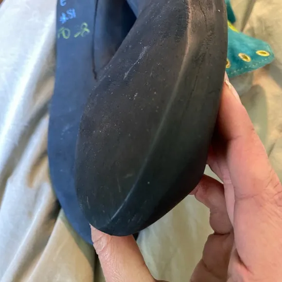 La Sportiva Teal and Black ‘Climbing On The Moon’ Climbing Shoes with new soles