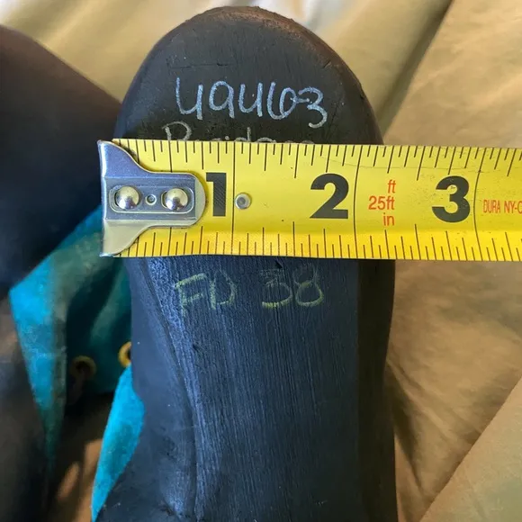 La Sportiva Teal and Black ‘Climbing On The Moon’ Climbing Shoes with new soles