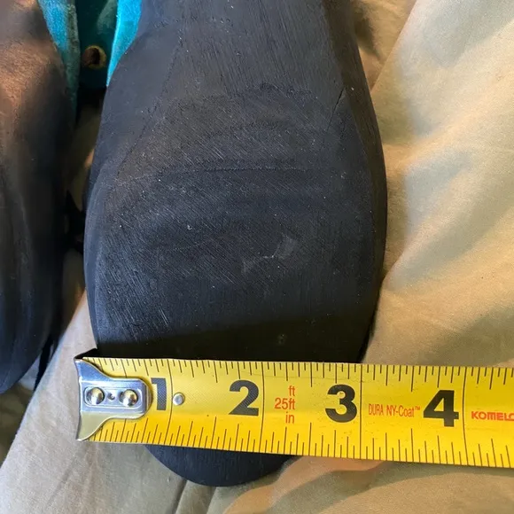 La Sportiva Teal and Black ‘Climbing On The Moon’ Climbing Shoes with new soles