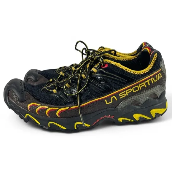 La Sportiva Ultra Raptor Trail Running Shoes Mens 10.5   Black Yellow Hiking