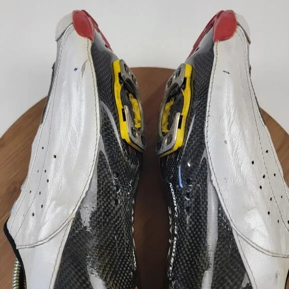 Lake CX401 SPDPLY Carbon Cycling Shoes White/Red BOA EU 45 10.5-11 US