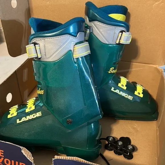LANGE Banshee XR Aqua Green Ski Boots Size 6.5 - Made in Italy
