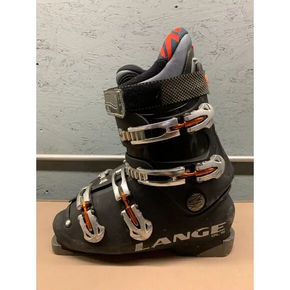 Lange CRL 70 Ski Boots Men's Size 10 Black‎ 4-Buckle Alpine Performance Boot