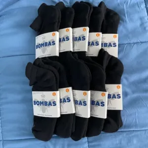 Large Bombas Ankle Socks x 10 pairs BUNDLE Black NEW LOT UNISEX MENS ATHLETIC