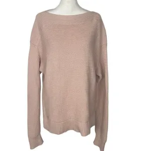 LAUREN RALPH LAUREN Cable Knit Sweater Pale Pink L 67-1